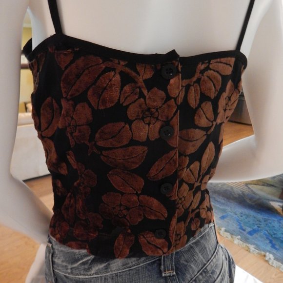 Tena Rae Custom- copper/black SILK/VELVET CAMI - Picture 7 of 10